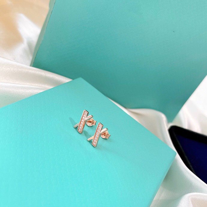 [⭐Luxery Jewels]Xイヤリング ローズゴールド ダイヤモンド