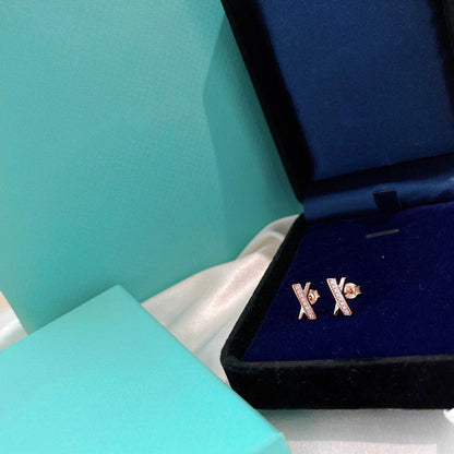 [⭐Luxery Jewels]Xイヤリング ローズゴールド ダイヤモンド