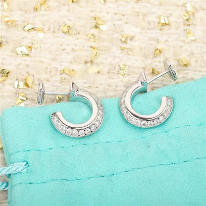 [⭐Luxery Jewels]CREOLEN IN ROSÉGOLD MIT DIAMANTEN