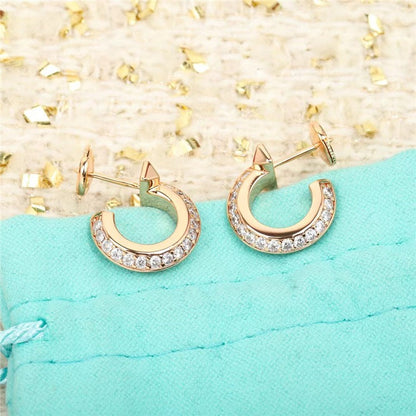 [⭐Luxery Jewels]CREOLEN IN ROSÉGOLD MIT DIAMANTEN