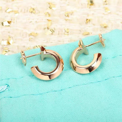 [⭐Luxery Jewels]CREOLEN IN ROSÉGOLD MIT DIAMANTEN