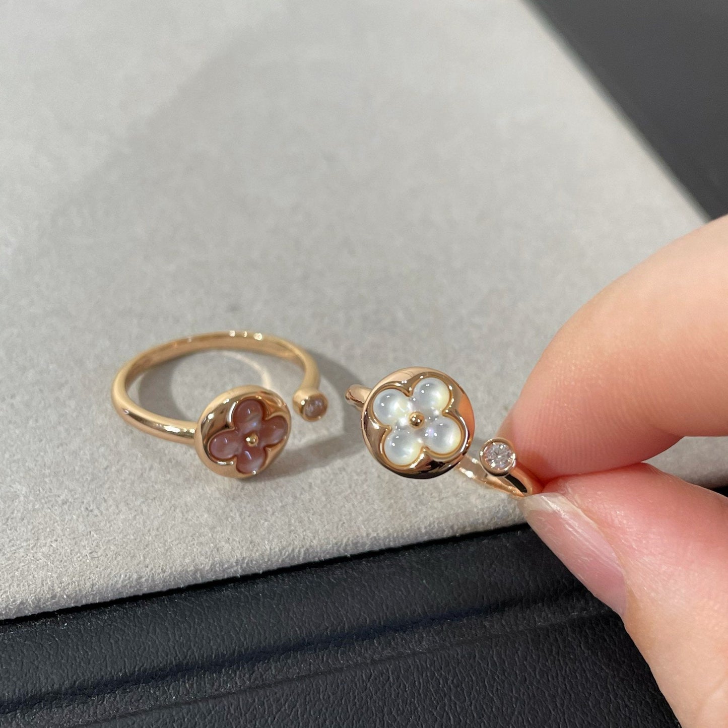 [Luxery]SUN 1 DIAMOND PINK MOP RING
