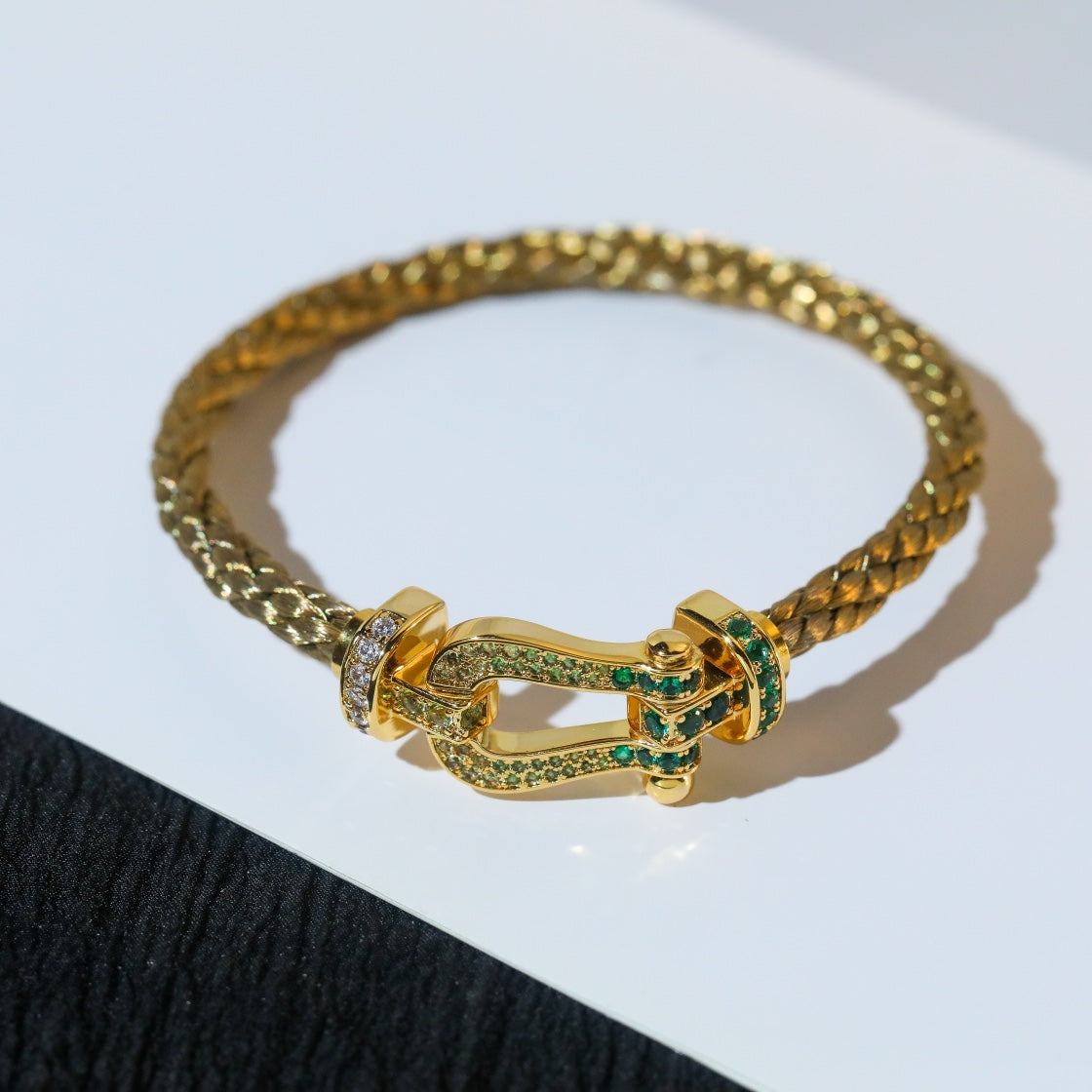 [Luxery]FORCE 10 GOLD GREEN DIAMOND PAVED