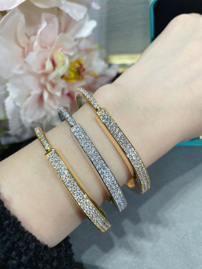 [⭐Luxery Jewels]LOCK-ARMBAND MIT DIAMANT-PAVÉ