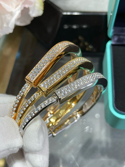 [⭐Luxery Jewels]LOCK-ARMBAND MIT DIAMANT-PAVÉ