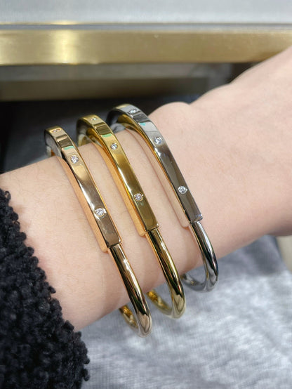 [⭐Luxery Jewels]LOCK-ARMBAND 8 DIAMANTEN