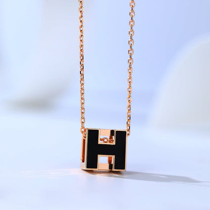 [Luxery]H CAGE PINK GOLD NECKLACE