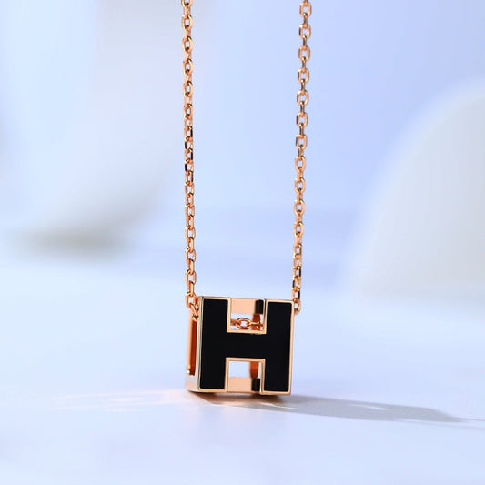 [Luxery]H CAGE PINK GOLD NECKLACE