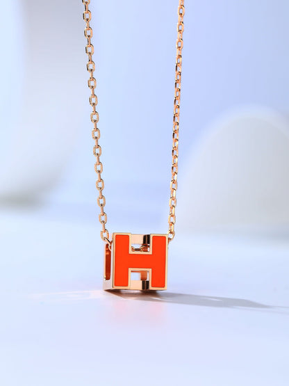 [Luxery]H CAGE PINK GOLD NECKLACE