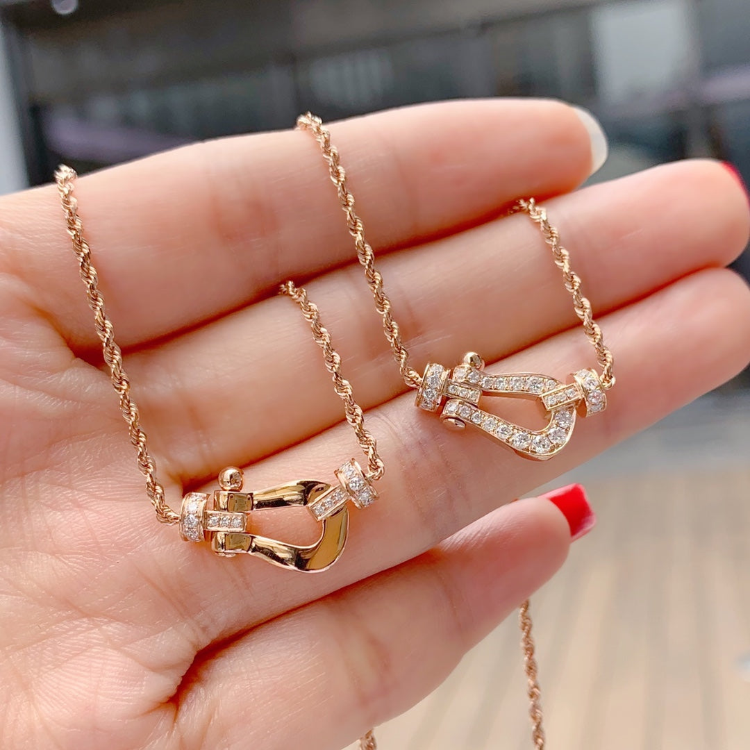 [Luxery]FORCE 10 PINK GOLD DIAMOND NECKLACE