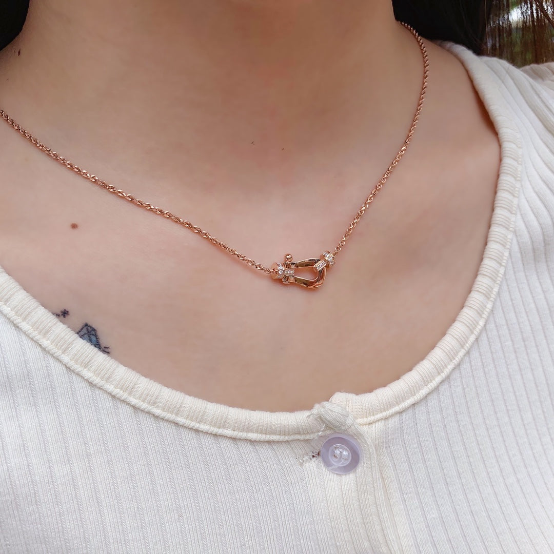 [Luxery]FORCE 10 PINK GOLD DIAMOND NECKLACE