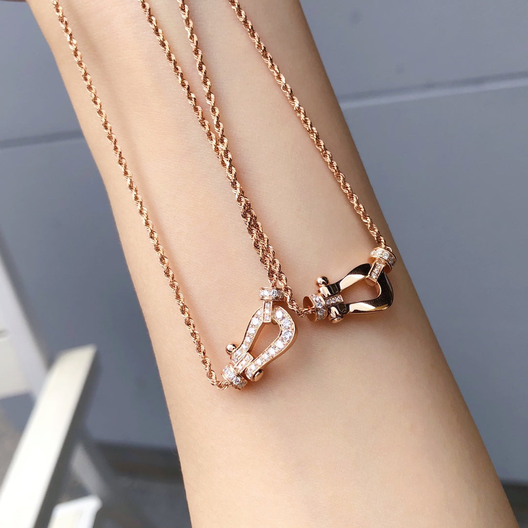 [Luxery]FORCE 10 PINK GOLD DIAMOND NECKLACE