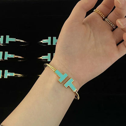 [⭐Luxery Jewels]T WIDE TURQUOISE OPEN BRACELET