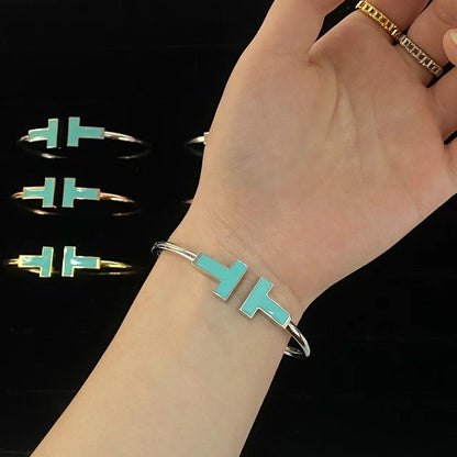 [⭐Luxery Jewels]T WIDE TURQUOISE OPEN BRACELET