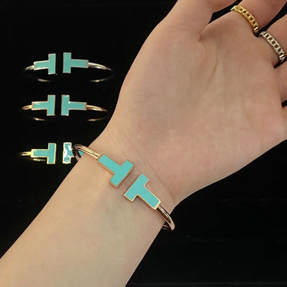 [⭐Luxery Jewels]T WIDE TURQUOISE OPEN BRACELET