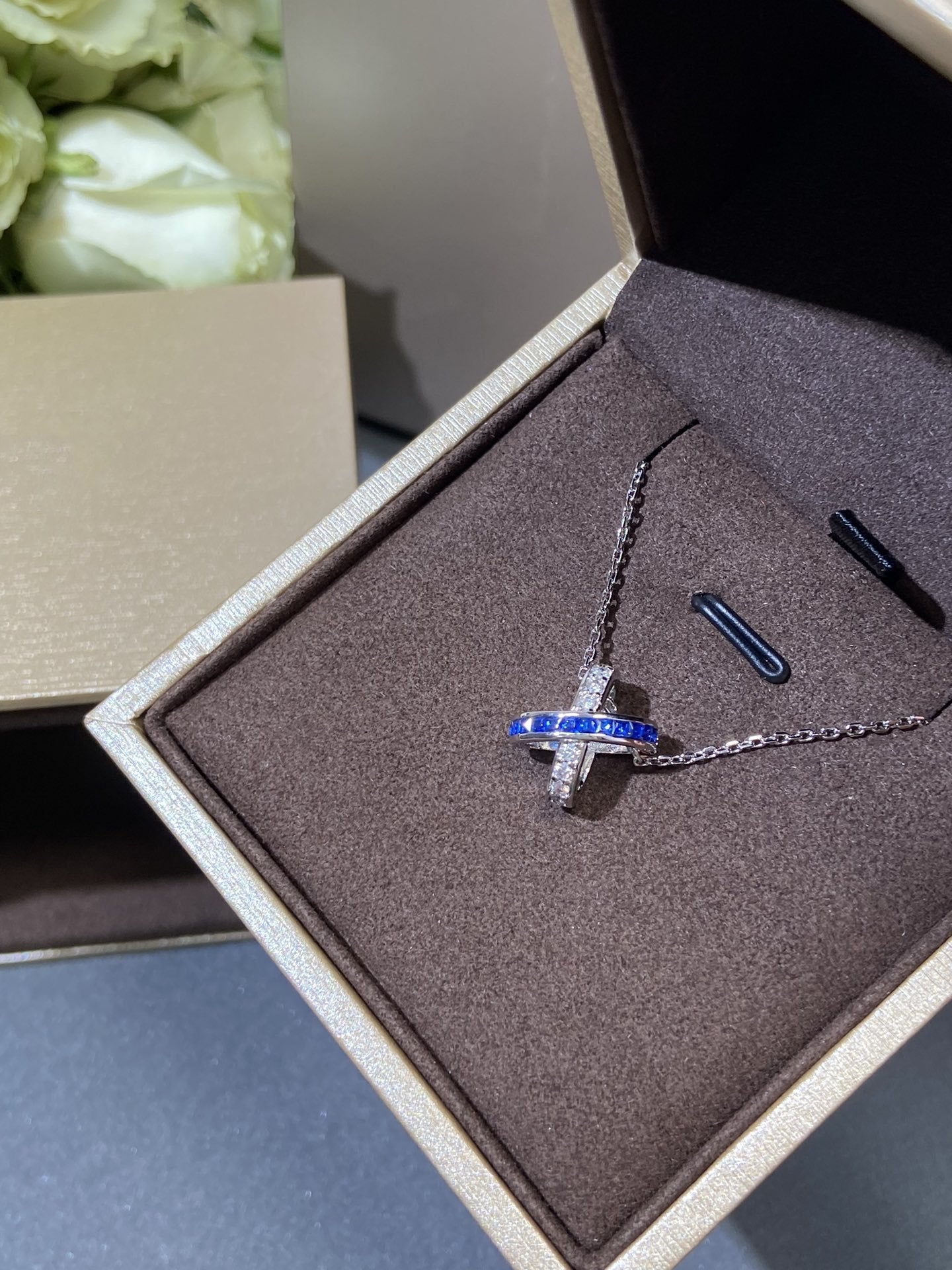 [Luxery]LIENS DIAMOND SILVER NECKLACE