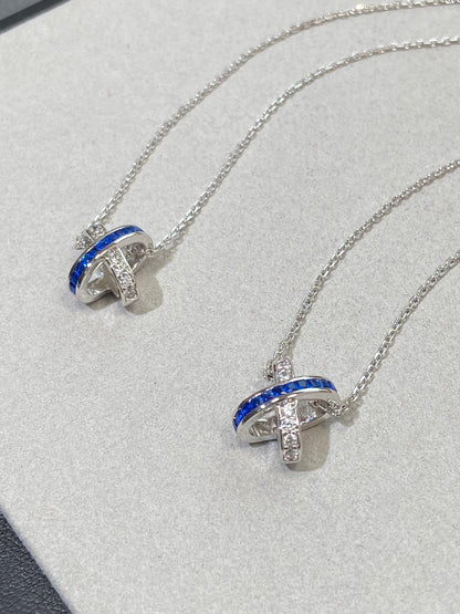 [Luxery]LIENS DIAMOND SILVER NECKLACE
