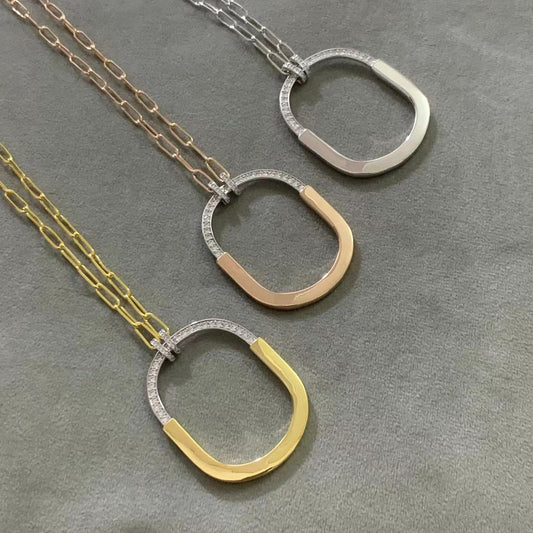 [⭐Luxery Jewels]LOCK DIAMOND NECKLACE