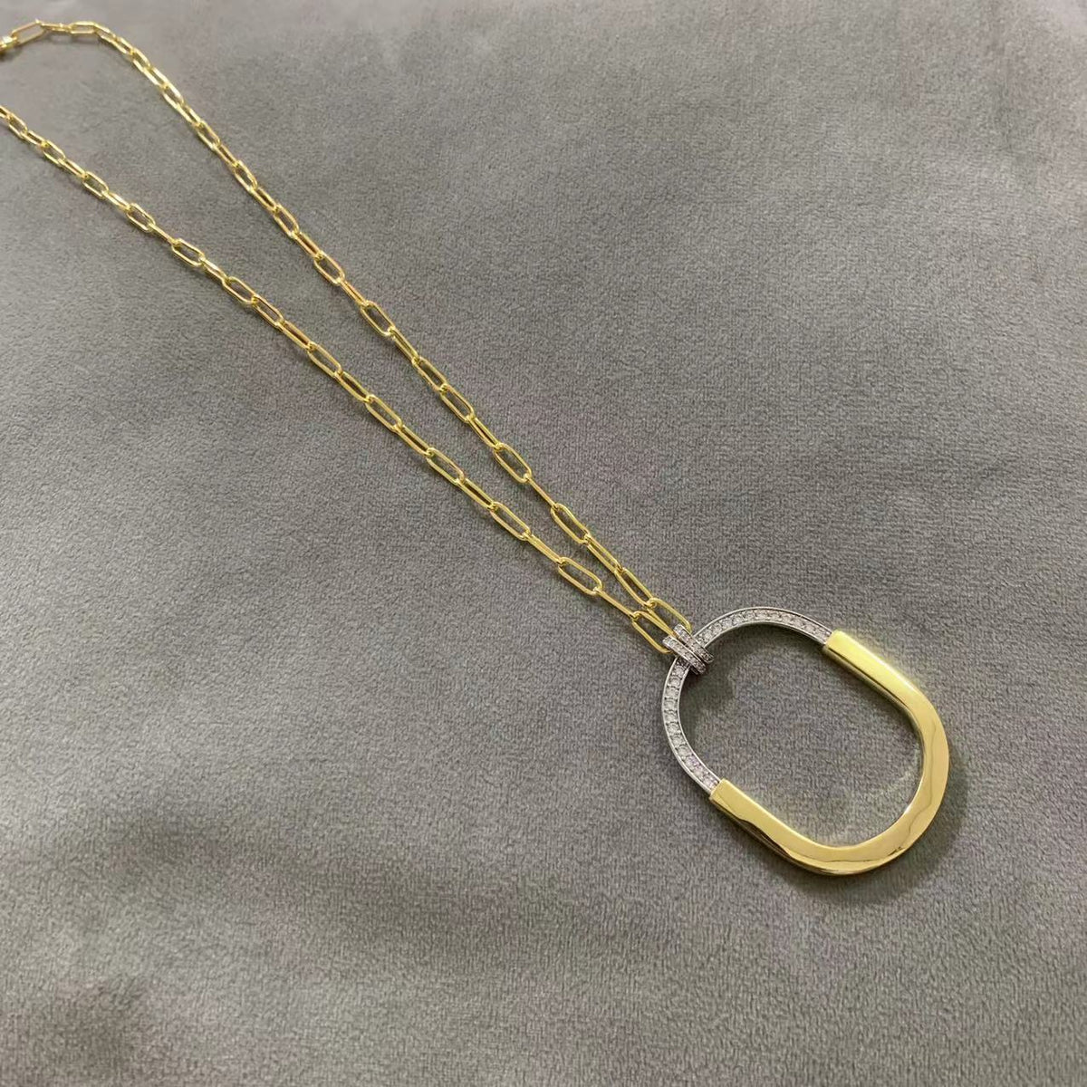 [⭐Luxery Jewels]LOCK DIAMOND NECKLACE