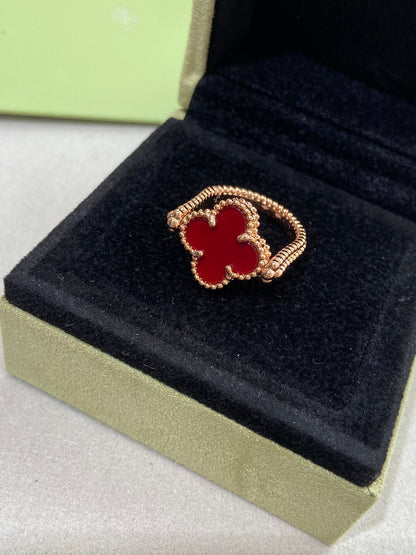 [Luxery]CLOVER RIVERSIBLE ROSE GOLD RING