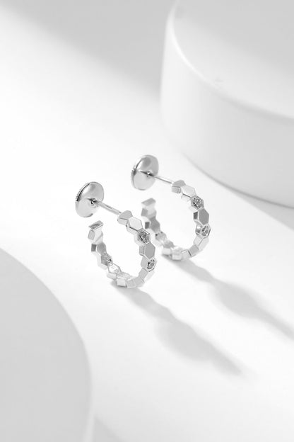 [Luxery]BEE LOVE DIAMOND HOOP EARRINGS