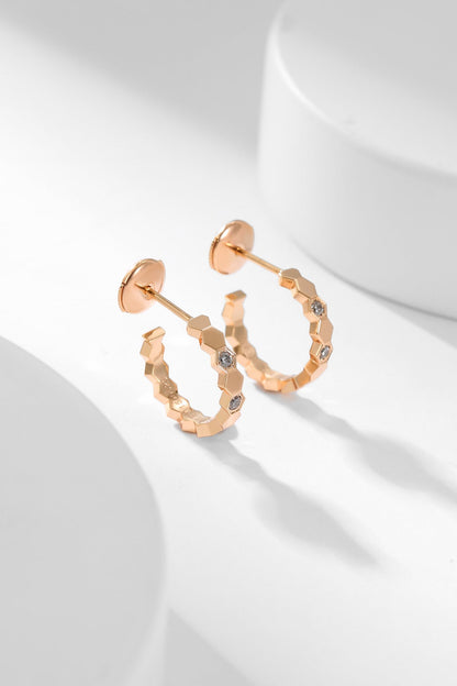 [Luxery]BEE LOVE DIAMOND HOOP EARRINGS