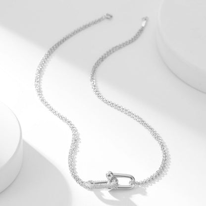 [⭐Luxery Jewels]HARDWEAR DIAMOND ANHÄNGER DOPPELKETTEN-HALSKETTE