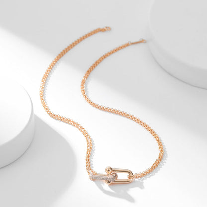 [⭐Luxery Jewels]HARDWEAR DIAMOND ANHÄNGER DOPPELKETTEN-HALSKETTE