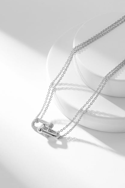 [⭐Luxery Jewels]HARDWEAR DIAMOND ANHÄNGER DOPPELKETTEN-HALSKETTE