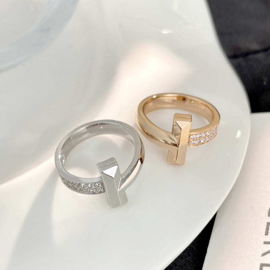 [⭐Luxery Jewels]T WIDE DIAMOND RING