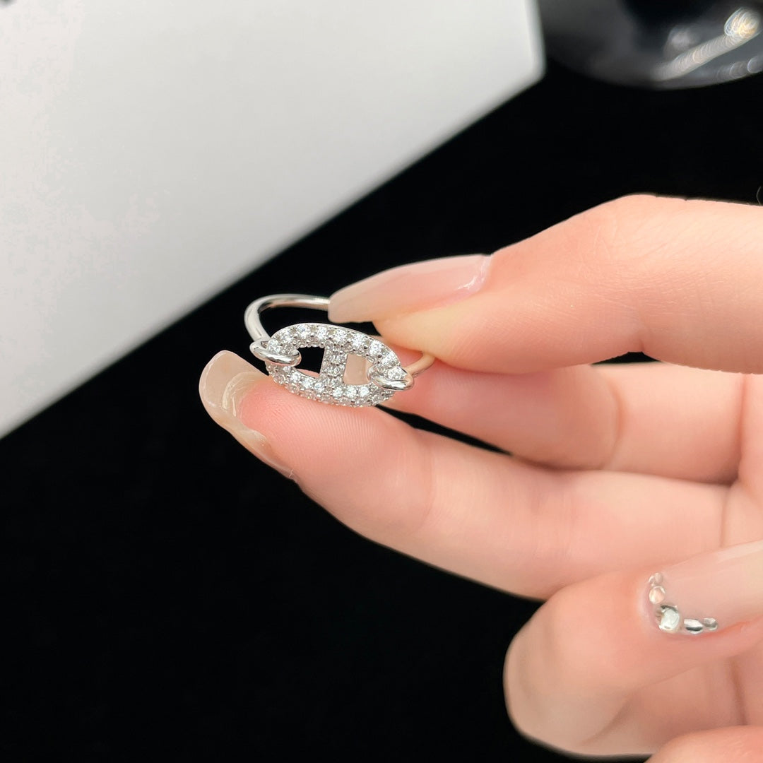 [Luxery]RONDE SMALL SILVER DIAMOND RING