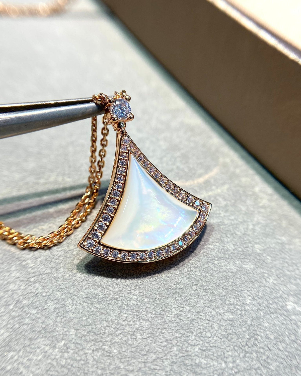 [⭐Luxery]DREAM MOP DIAMANTBESETZTE HALSKETTE IN ROSÉGOLD