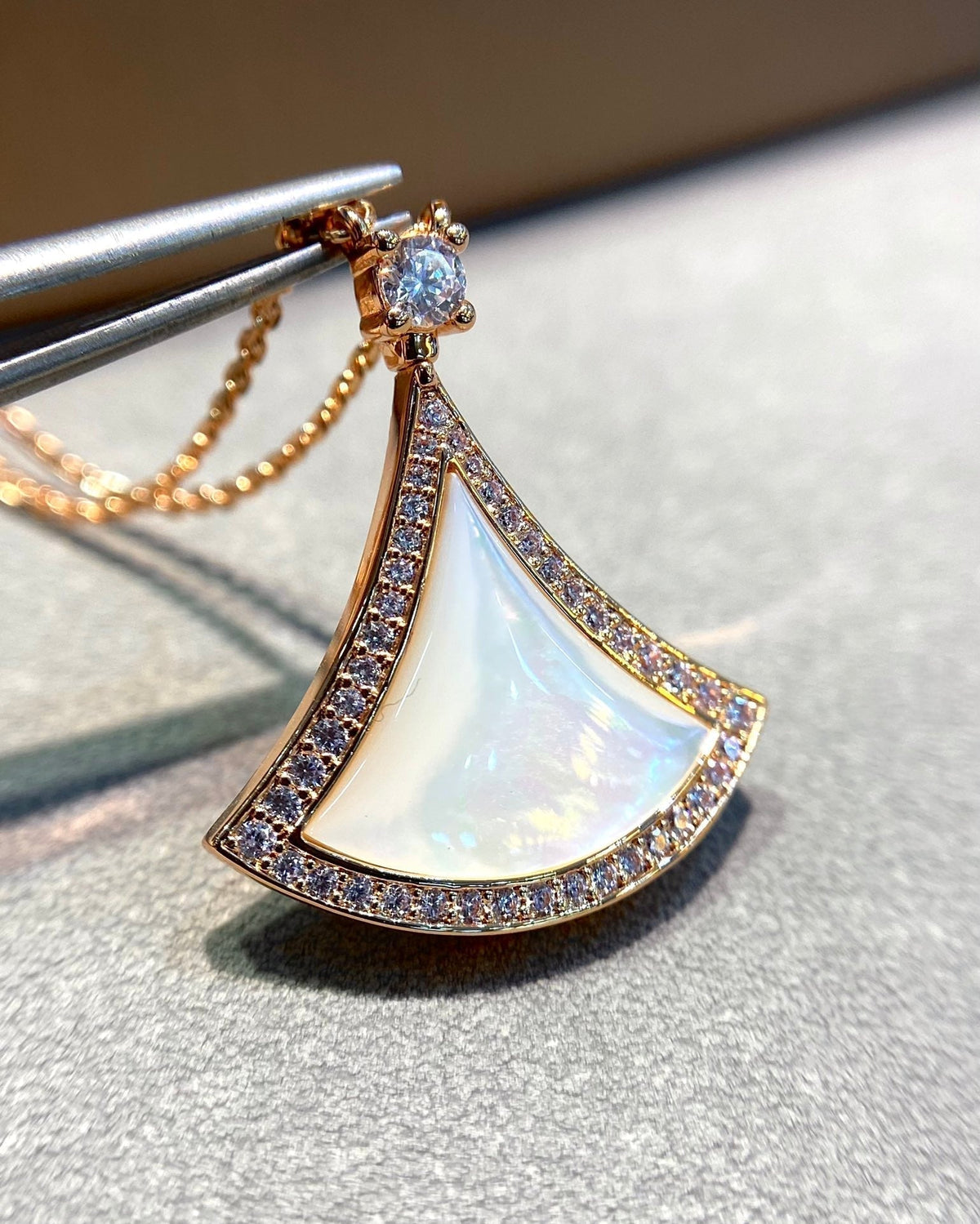 [⭐Luxery]DREAM MOP DIAMANTBESETZTE HALSKETTE IN ROSÉGOLD