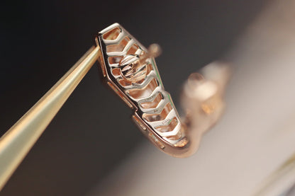 [⭐Luxery]SERPENT OHRRINGE AUS ROSÉGOLD MIT DIAMANTEN
