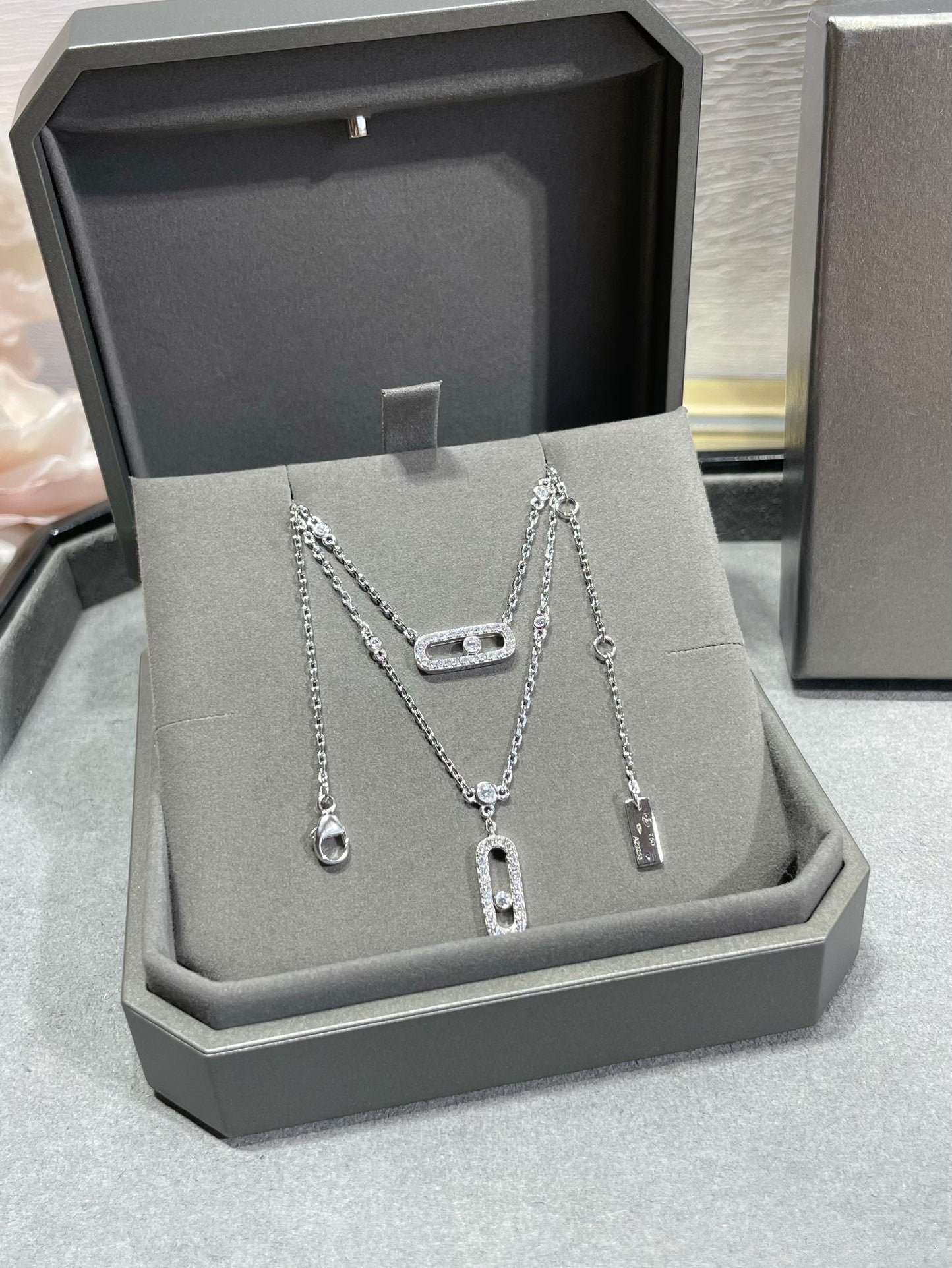 [Luxery]MOVE 2 ROW DIAMOND NECKLACE