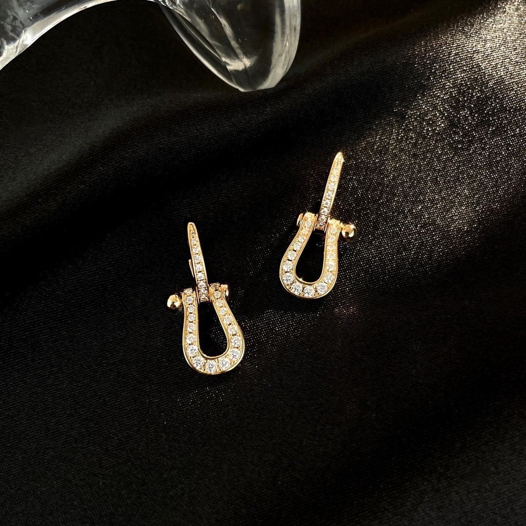 [Luxery]FORCE 10 FULL DIAMOND DROP EARRINGS MEDIUM MODEL