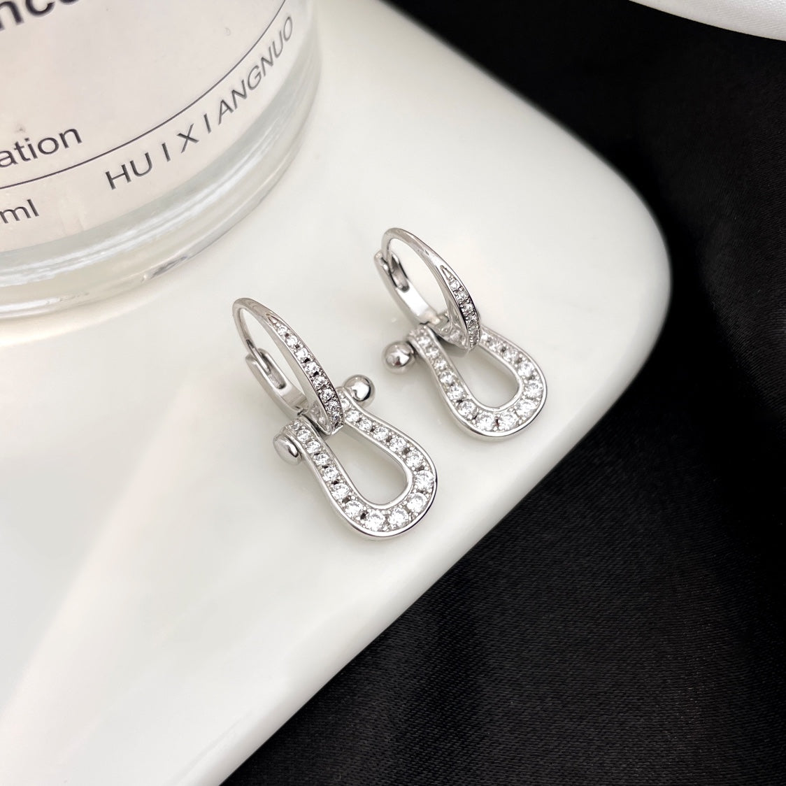 [Luxery]FORCE 10 FULL DIAMOND DROP EARRINGS MEDIUM MODEL