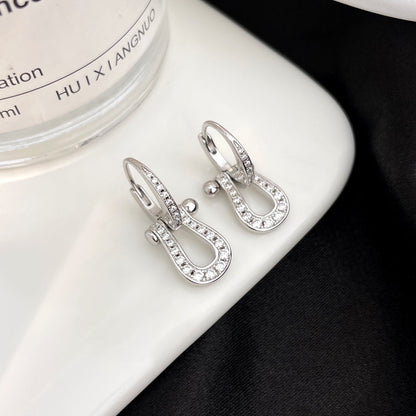 [Luxery]FORCE 10 FULL DIAMOND DROP EARRINGS MEDIUM MODEL