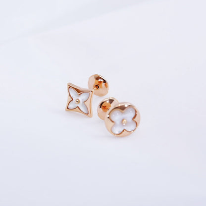 [Luxery]STAR AND SUN PINK GOLD MOP STUD EARRINGS