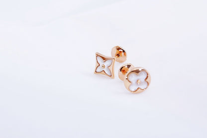 [Luxery]STAR AND SUN PINK GOLD MOP STUD EARRINGS