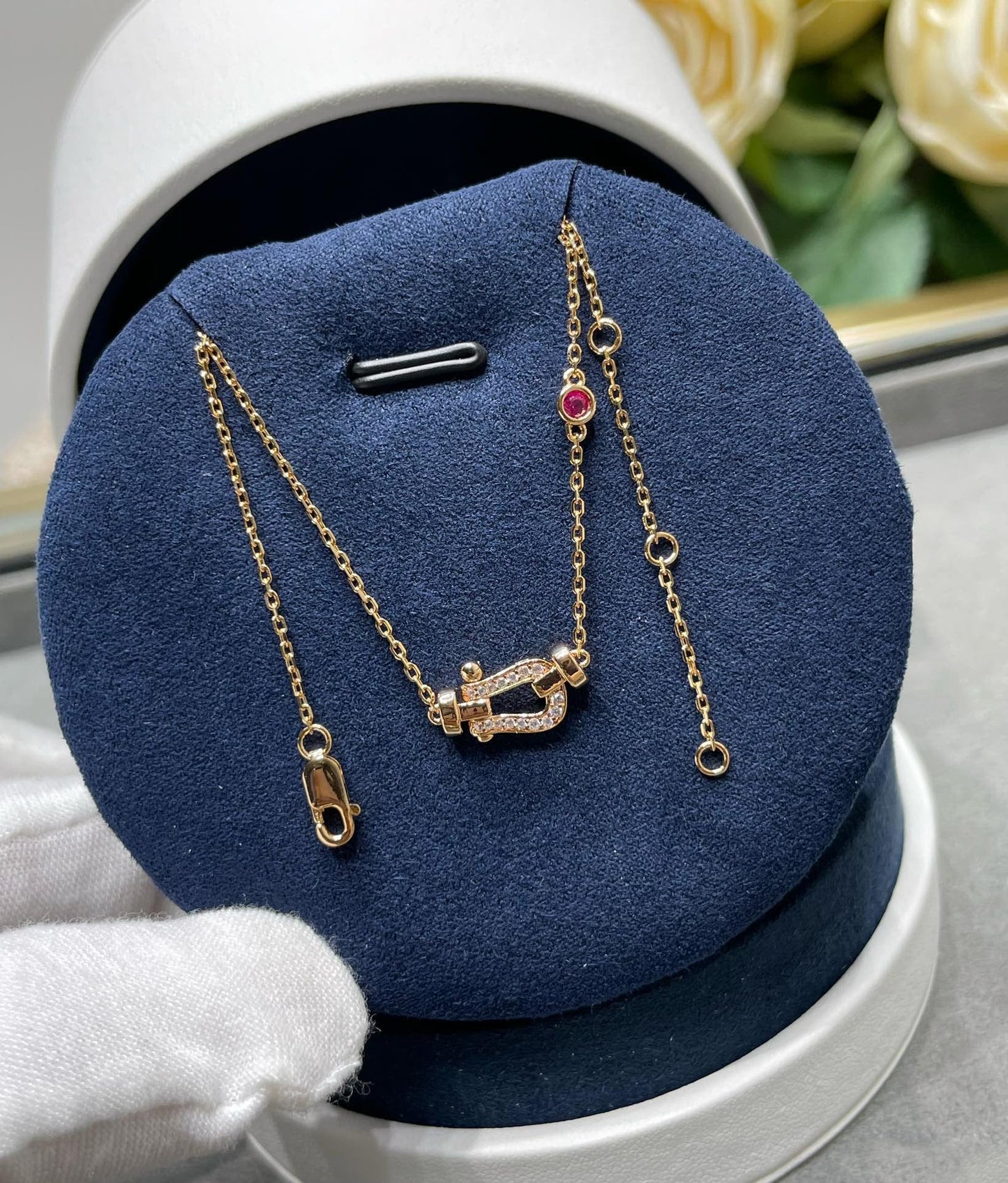 [Luxery]FORCE 10 DIAMOND PINK GOLD NECKLACE