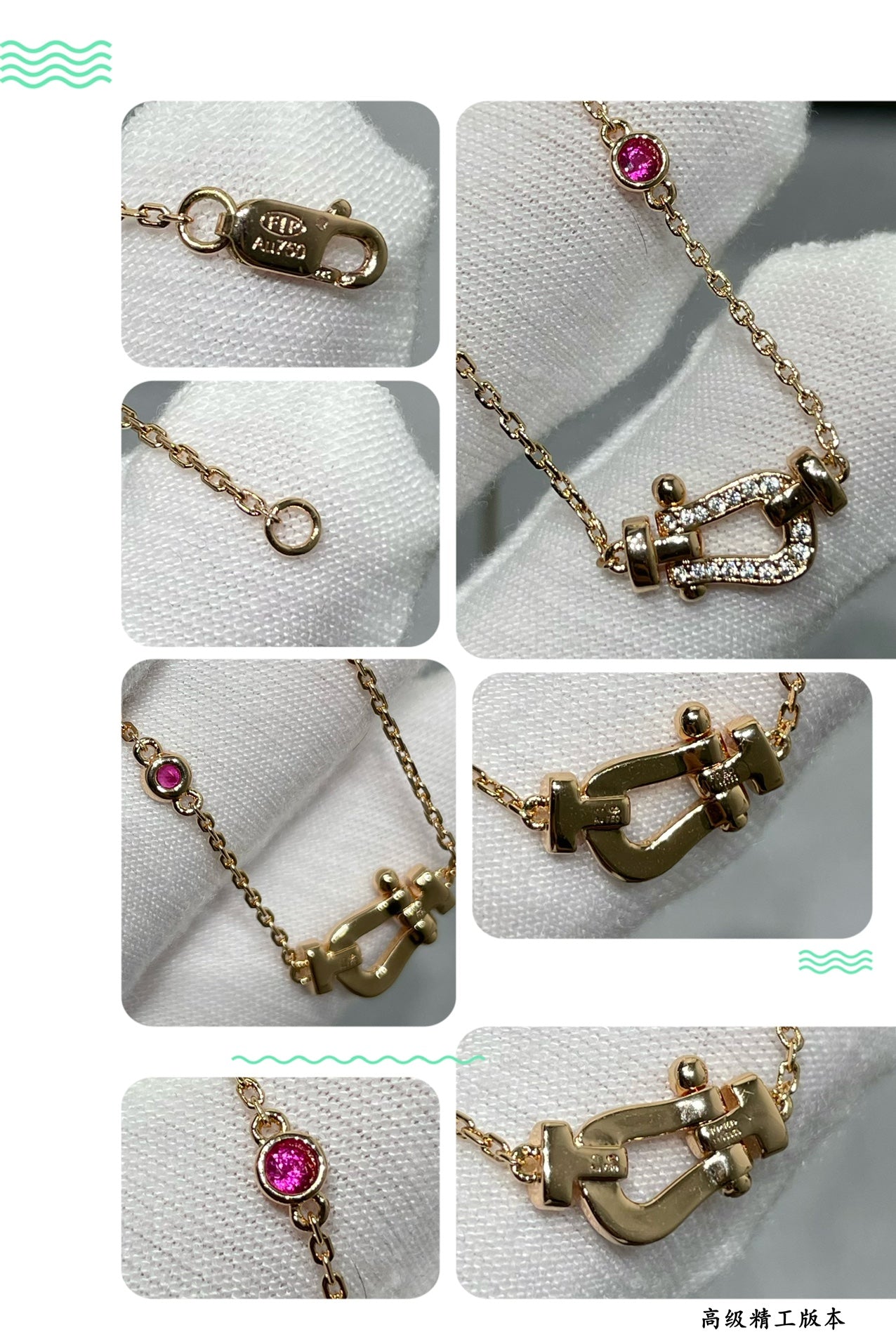 [Luxery]FORCE 10 DIAMOND PINK GOLD NECKLACE