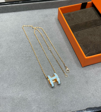 [Luxery]POP H SKY BLUE NECKLACE