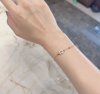 [Luxery]FORCE 10 DIAMOND CHAIN LINK PINK GOLD BRACELET