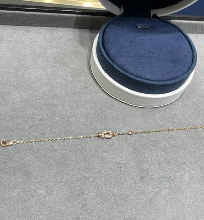 [Luxery]FORCE 10 DIAMOND CHAIN LINK PINK GOLD BRACELET