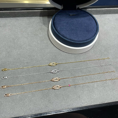 [Luxery]FORCE 10 DIAMOND CHAIN LINK PINK GOLD BRACELET