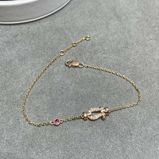 [Luxery]FORCE 10 DIAMOND CHAIN LINK PINK GOLD BRACELET