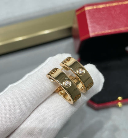 [Luxery]LOVE 5.5MM 1 DIAMOND EARRINGS