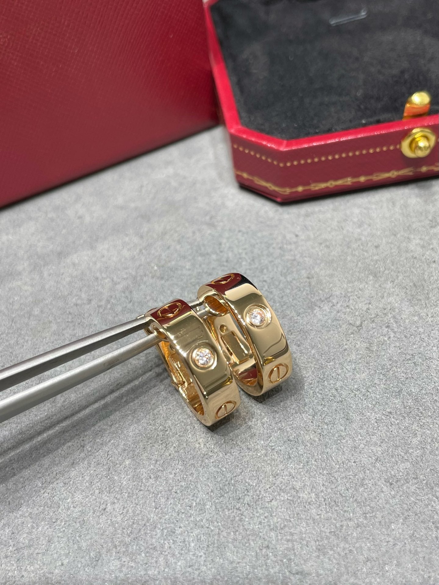 [Luxery]LOVE 5.5MM 1 DIAMOND EARRINGS