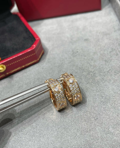 [Luxery]LOVE 5.5MM DIAMOND PAVED EARRINGS